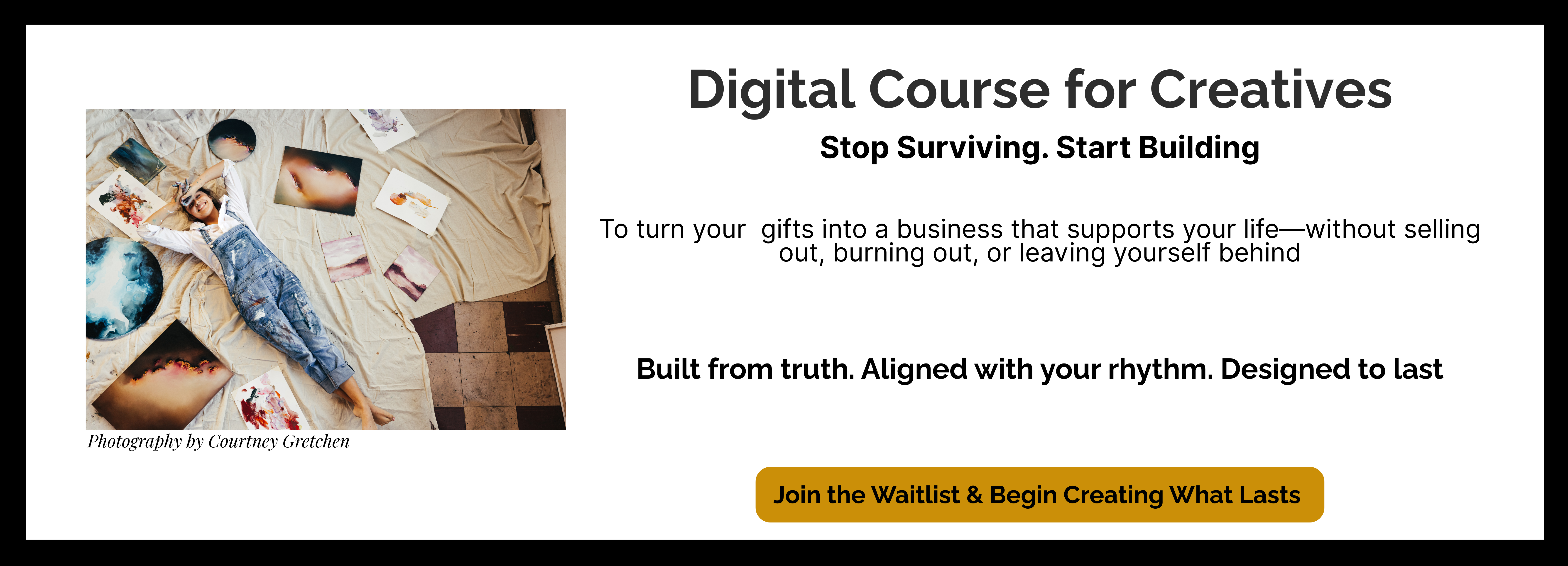 Copy of Website Homepage Fashion Collage Banner (72 x 26 in) (Facebook Post) (6) Digital Course for Creatives: Turn your ideas into a thriving business (The Creative Way). Doors opening soon!